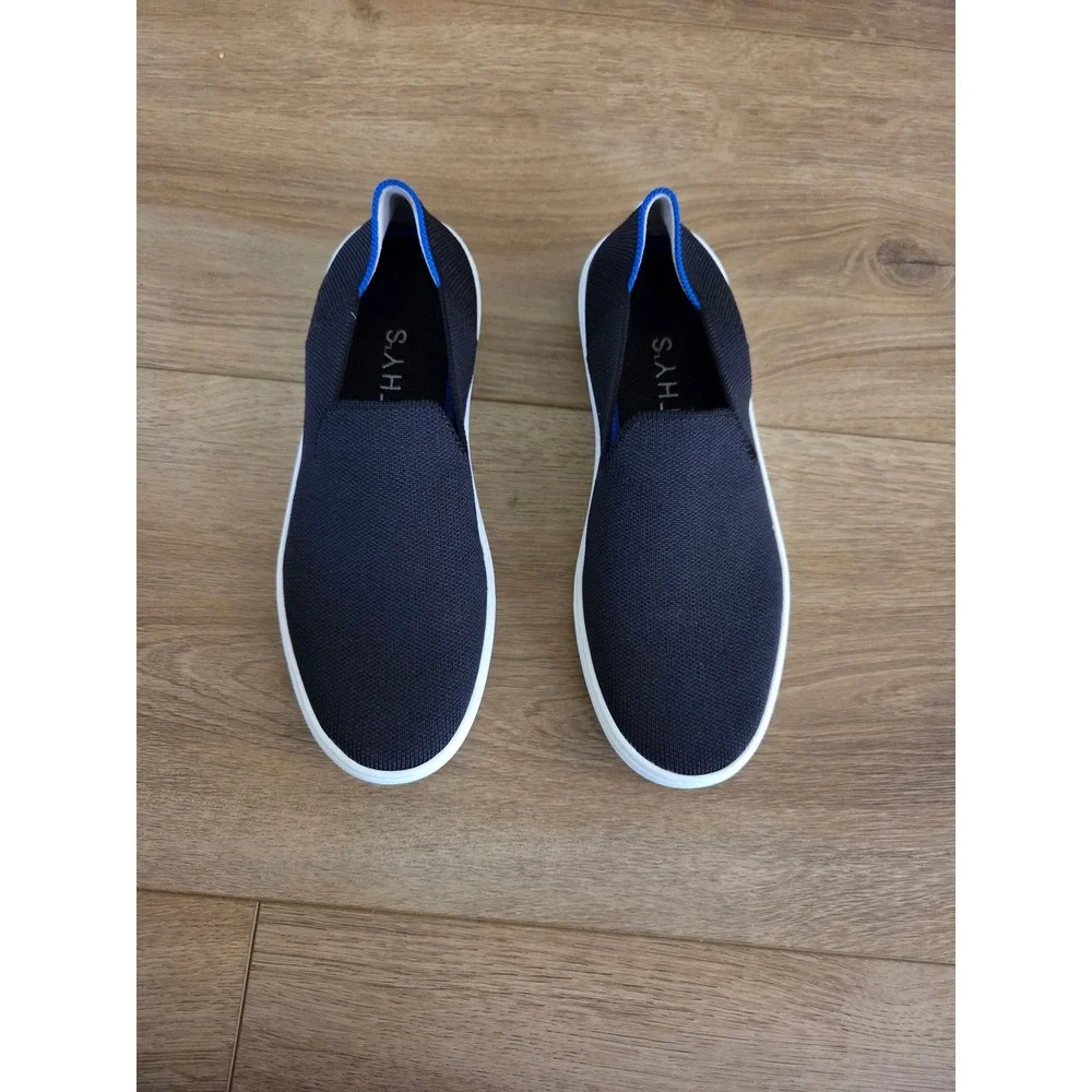 Rothy's The Flat Shoes Navy Blue Knit Slip On Loafers Women's Size‎ 6.5